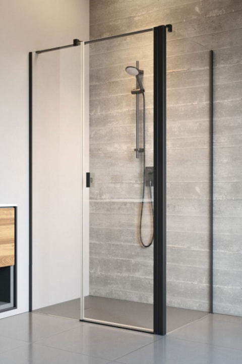 Radaway Nes Black S2 ścianka prysznicowa 100 cm boczna czarny mat/szkło przezroczyste 10040100-54-01