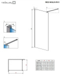 Radaway Nes Black Walk-In II ścianka prysznicowa 90 cm wolnostojąca czarny mat/szkło przezroczyste 10013090-54-01