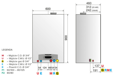Ariston Clas B One WiFi 24 Kocioł dwufunkcyjny o mocy 3,5 - 23,6kW, wiszący, kondensacyjny z podwójnym zbiornikiem 40l 3302127