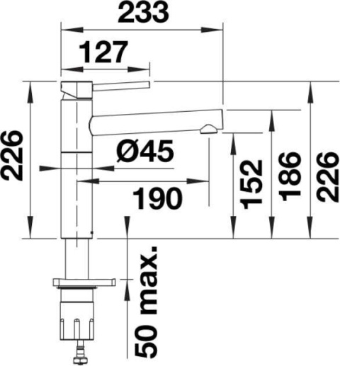 BLANCO Bateria stojąca kuchenna ALTA II Silgranit-Look Czarny 527530