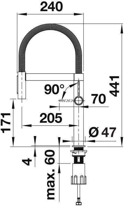 BLANCO Bateria stojąca kuchenna Culina-S II Mini Sensor Stalowy 527466