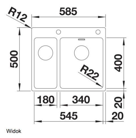 Blanco Andano 340/180-IF/A Zlewozmywak stalowy półtorakomorowy 58,5x40 cm 525247