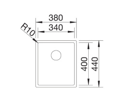 Blanco Claron 340-IF Zlewozmywak stalowy jednokomorowy 38x44 cm z korkiem InFino stalowy Durinox 523388