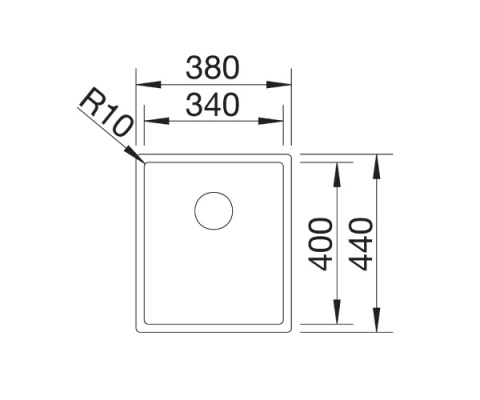 Blanco Claron 340-U Zlewozmywak stalowy jednokomorowy 38x44 cm z korkiem InFino stalowy Durinox 523384
