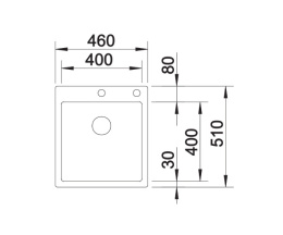 Blanco Claron 400-IF/A Zlewozmywak stalowy 1kom. 46x51 cm z korkiem automatycznym InFino PushControl stalowy Durinox 523392