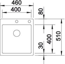 Blanco Claron 400-IF/A Zlewozmywak stalowy jednokomorowy 46x51 cm z korkiem automatycznym stalowy 521632
