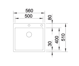Blanco Claron 500-IF/A Zlewozmywak stalowy 1kom 56x51 cm z korkiem automatycznym InFino PushControl stalowy Durinox 523393