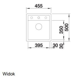 Blanco Dalago 45-F Zlewozmywak granitowy jednokomorowy 50x45,5 cm czarny 525870