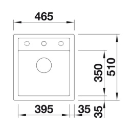 Blanco Dalago 45 Zlewozmywak granitowy jednokomorowy 51x46,5 cm biały 527059