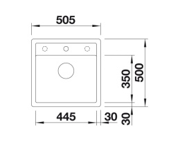 Blanco Dalago 5-F Zlewozmywak granitowy jednokomorowy 50,5x50 cm wulkaniczny szary 527245