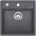 Blanco Dalago 5 Zlewozmywak granitowy jednokomorowy 51,5x51 cm z korkiem automatycznym szarość skały 518848