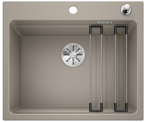 Blanco Etagon 6 Zlewozmywak granitowy jednokomorowy 60x51 cm z korkiem automatycznym InFino tartufo 524536