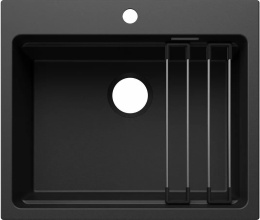 Blanco Etagon 6 - Zlewozmywak silgranitowy 60x51 cm, z akcesoriami, czarny 527746