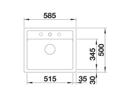 Blanco Legra 6 Zlewozmywak granitowy jednokomorowy 58,5x50 cm wulkaniczny szary 527269