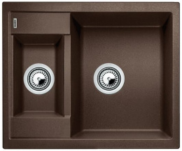 Blanco Metra 6 Zlewozmywak granitowy półtorakomorowy 61,5x50 cm bez korka automatycznego kawowy 516180