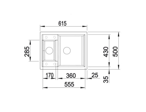 Blanco Metra 6 Zlewozmywak granitowy półtorakomorowy 61,5x50 cm bez korka automatycznego tartufo 517352