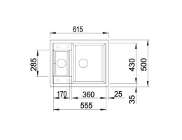 Blanco Metra 6 Zlewozmywak granitowy półtorakomorowy 61,5x50 cm wulkaniczny szary 527295