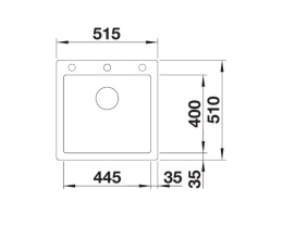 Blanco Pleon 5 Zlewozmywak granitowy jednokomorowy 51,5x51 cm szarość skały 523677