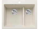 Blanco Pleon 6 Split Zlewozmywak granitowy dwukomorowy 61,5x51 cm delikatny biały lewy 527139