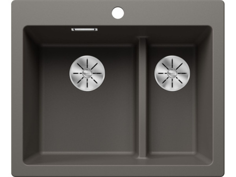 Blanco Pleon 6 Split Zlewozmywak granitowy dwukomorowy 61,5x51 cm wulkaniczny szary lewy 527322