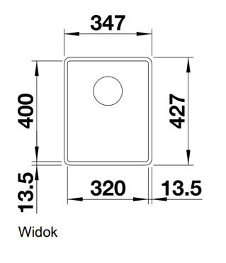Blanco Subline 320-F Zlewozmywak granitowy jednokomorowy 42,7x34,7 cm szarość skały 523417