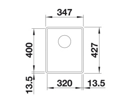Blanco Subline 320-F Zlewozmywak granitowy jednokomorowy 42,7x34,7 cm wulkaniczny szary 527342
