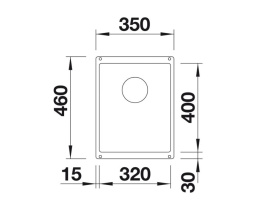 Blanco Subline 320-U Zlewozmywak granitowy jednokomorowy 46x35 cm wulkaniczny szary 527343