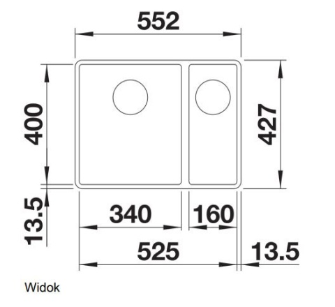 Blanco Subline 340/160-F Zlewozmywak granitowy półtorakomorowy lewy 55,2x42,7 cm kawowy 523573