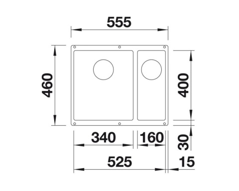 Blanco Subline 340/160-U Zlewozmywak granitowy półtorakomorowy 55,5x46 cm lewy wulkaniczny szary 527345