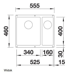 Blanco Subline 340/160-U Zlewozmywak granitowy półtorakomorowy 55,5x46 cm prawy wulkaniczny szary 527346