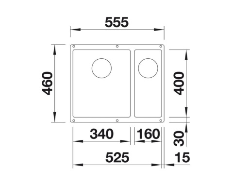 Blanco Subline 340/160-U Zlewozmywak granitowy półtorakomorowy prawy 55,5x40 cm tartufo 523565
