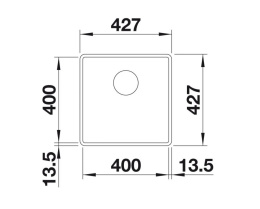 Blanco Subline 400-F Zlewozmywak granitowy jednokomorowy 42,7x42,7 cm kawowy 523499