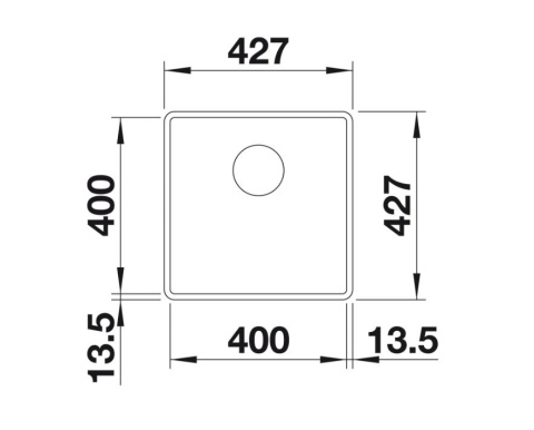 Blanco Subline 400-F Zlewozmywak granitowy jednokomorowy 42,7x42,7 cm kawowy 523499