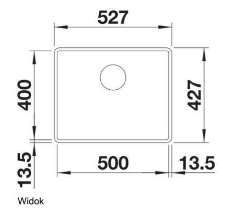 Blanco Subline 500-F Zlewozmywak granitowy jednokomorowy 52,7x42,7 cm delikatny biały 527169