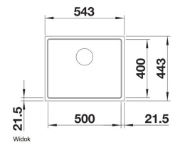 Blanco Subline 500-IF SteelFrame Zlewozmywak granitowy jednokomorowy 54,3x44,3 cm antracyt/stalowy 524107
