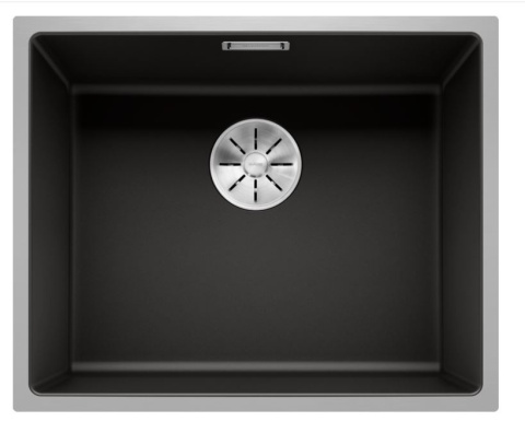 Blanco Subline 500-IF SteelFrame Zlewozmywak granitowy jednokomorowy 54,3x44,3 cm czarny/stalowy 525997