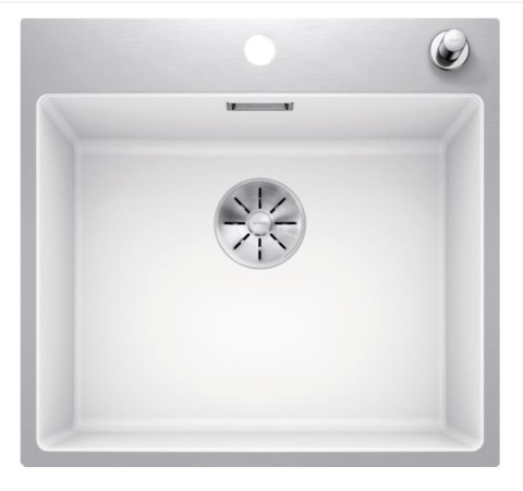 Blanco Subline 500-IF/A SteelFrame Zlewozmywak granitowy jednokomorowy 54,3x51 cm biały/stalowy 524112