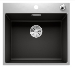 Blanco Subline 500-IF/A SteelFrame Zlewozmywak granitowy jednokomorowy 54,3x51 cm czarny/stalowy 525999