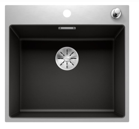 Blanco Subline 500-IF/A SteelFrame Zlewozmywak granitowy jednokomorowy 54,3x51 cm czarny/stalowy 525999