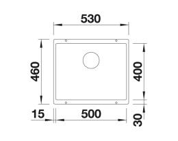 Blanco Subline 500-U Zlewozmywak granitowy jednokomorowy 53x46 cm delikatny biały 527170