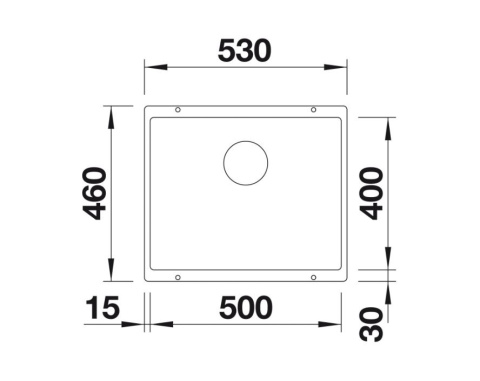 Blanco Subline 500-U Zlewozmywak granitowy jednokomorowy 53x46 cm wulkaniczny szary 527353