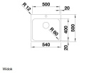 Blanco Supra 500-IF/A R12 Zlewozmywak stalowy jednokomorowy 50x50 cm 526354