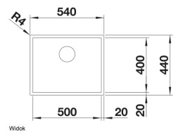 Blanco Zerox 500-U Dark Steel Zlewozmywak stalowy jednokomorowy 54x44 cm 526243