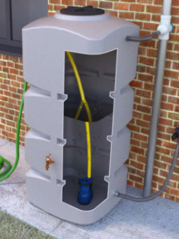 MPI Zestaw zbiornik na deszczówkę Roma BK z pompą zatapialną GAP X80 z przyłączem FASTFIT.750l ZBBK0751