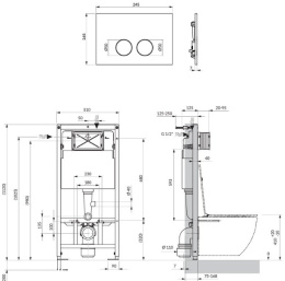 Omnires Flush Set Strongframe stelaż podtynkowy do WC przycisk spłukujący złoty połysk STFWC1M-RGL