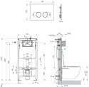 Omnires Flush Set Strongframe stelaż podtynkowy do WC z ECO spłukiwaniem przycisk spłukujący biały połysk STFWCECO1M-RBP