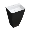 Omnires Parma M+ Umywalka wolnostojąca 55x43 cm z otworem na baterię biała/czarny połysk PARMAUWBCP