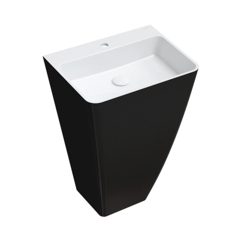 Omnires Parma M+ Umywalka wolnostojąca 55x43 cm z otworem na baterię biała/czarny połysk PARMAUWBCP