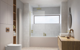 Wpisz KOD: PROMO - 10% Radaway Modo New Brushed Gold PNJ II parawan nawannowy 80 cm złoty szczotkowany/szkło przezroczyste 10006080-99-01