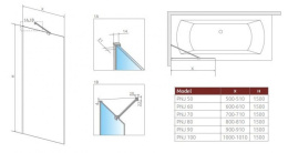 Radaway Modo New Gold PNJ II parawan nawannowy 80 cm złoty połysk/szkło przezroczyste 10006080-09-01